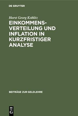 Seller image for Einkommensverteilung und Inflation in kurzfristiger Analyse for sale by AHA-BUCH GmbH