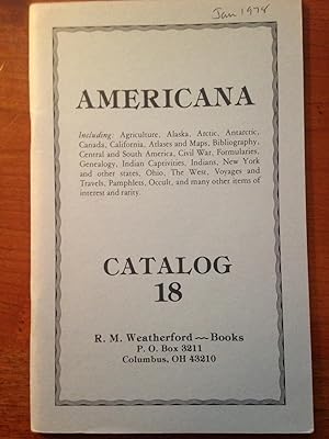 Americana. R. W. Weatherford Catalog 18.
