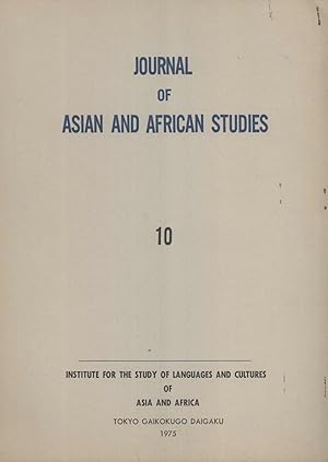 Seller image for Journal of Asian and African studies = Ajia-Afurica gengo-bunka kenkyu, Number 10 for sale by Masalai Press