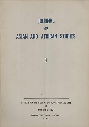 Immagine del venditore per Journal of Asian and African studies = Ajia-Afurica gengo-bunka kenkyu, Number 9 venduto da Masalai Press