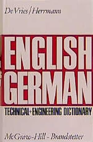 Bild des Verkufers fr Technical and engineering dictionary: Englisch-Deutsch Englisch-Deutsch zum Verkauf von Antiquariat Bookfarm