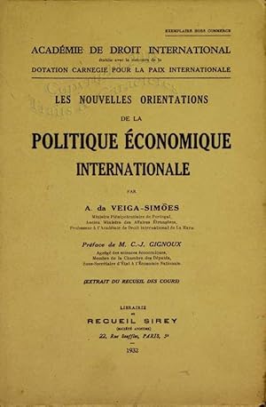 Les nouvelles orientations de la politique économique nationale.