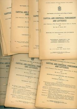 Seller image for Capital And Corporal Punishment And Lotteries. Minutes of Proceedings And Evidence, No. 1 - 21. Includes First and Second Report. for sale by Wittenborn Art Books