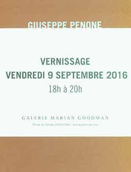 Seller image for Giuseppe Penone: Ebbi - Avro' - Non Ho. [Published on the occasion of the exhibition at Galerie Marian Goodman, 9 September - 22 October, 2016.]. for sale by Wittenborn Art Books