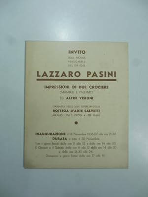 Seller image for Bottega d'arte Salvetti, Milano. Invito alla mostra personale del pittore Lazzaro Pasini for sale by Coenobium Libreria antiquaria