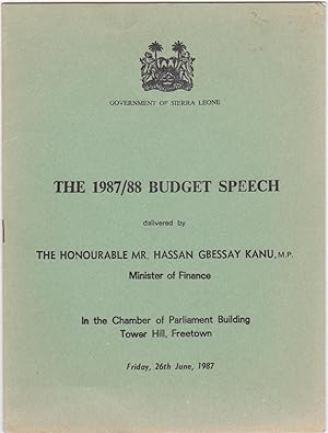 Immagine del venditore per The 1987/88 Budget Speech venduto da Books of the World