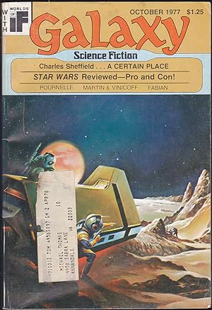 Image du vendeur pour Galaxy, October 1977 (Volume 38, Number 8) ("Stars Wars Reviewed") mis en vente par Books of the World