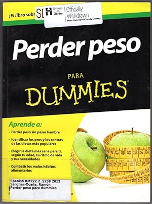 Perder peso para Dummies (Para Dummies / For Dummies) (Spanish Edition)