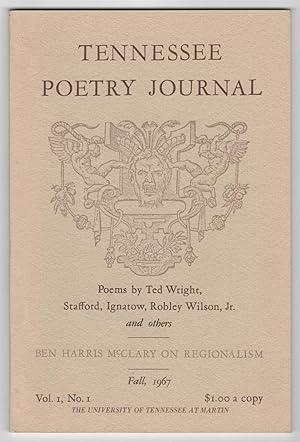 Bild des Verkufers fr Tennessee Poetry Journal, Volume 1, Number 1 (Fall 1967) - includes handwritten letter to poet Josephine Miles zum Verkauf von Philip Smith, Bookseller