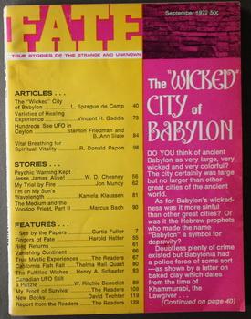 Imagen del vendedor de FATE: True Stories of the Strange and Unknown (Pulp Digest Magazine); Vol. 25, No. 9, September 1972, Issue No. 270 The "Wicked" City of Babylon a la venta por Comic World