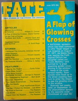 Bild des Verkufers fr FATE: True Stories of the Strange and Unknown (Pulp Digest Magazine); Vol. 25, No. 6, June 1972, Issue No. 267 A Flap of Growing Crosses zum Verkauf von Comic World