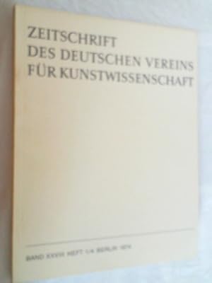 Image du vendeur pour Zeitschrift des Deutschen Vereins fr Kunstwissenschaft. Band XXVIII / 1974 - Heft 1/4 mis en vente par Versandantiquariat Christian Back