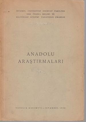 Seller image for Anadolu Arastirmalari 1,2 / Jahrbuch fr Kleinasiatische Forschung, Bd. III, H. 2, 1959. for sale by Fundus-Online GbR Borkert Schwarz Zerfa