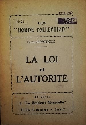 Seller image for La loi et l'autorit. La Revolution sera-t-elle Collectiviste? for sale by AU SOLEIL D'OR Studio Bibliografico