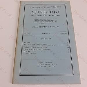 Astrology: The Astrologer's Quarterly (Volume 49, No. 2 - Summer 1975)