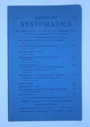 Imagen del vendedor de The Scientific Activity of J. W. Von Goethe" IN SYSTEMATICS, Vol 3., No 2., September 1965 a la venta por Kuenzig Books ( ABAA / ILAB )