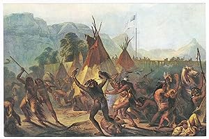 Sammelbild Europa-Bilderdienst Serie Unter Indianern Nr. 47 Indianer - Kampf am Fort Mackenzie