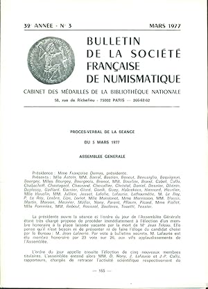 Bulletin de la Société Française de Numismatique . Cabinet des Médailles de la Bibliothèque Natio...
