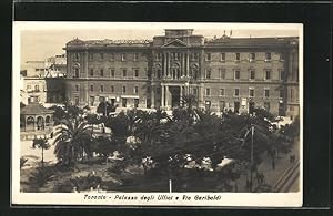 Cartolina Taranto, Palazzo degli Uffici e Via Garibaldi