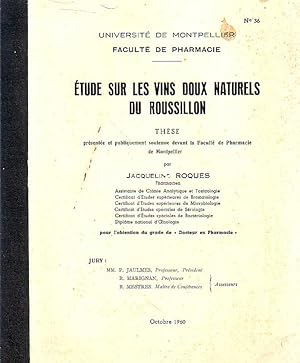 Etude sur les vins doux naturels du Roussillon (Thèse)