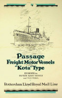 Bild des Verkufers fr Brochure passage by Freight Motor Vessels of the Kota Type Rotterdam Lloyd Royal Mail Line zum Verkauf von nautiek