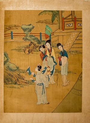 Twelve Chinese Full Colour Illustrations on Silk.