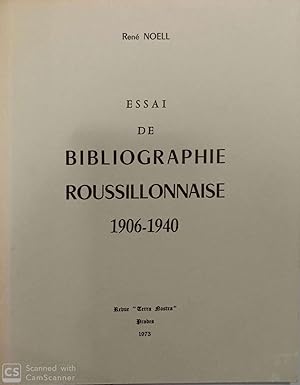 Essai de bibliographie roussillonnaise 1906-1940