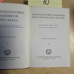 Bild des Verkufers fr Genealogisches Handbuch des Adels - Band 75: Genealogisches Handbuch der Frstlichen Huser, Band XI zum Verkauf von Bookstore-Online