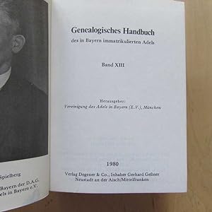Bild des Verkufers fr Genealogisches Handbuch des in Bayern immatrikulierten Adels - Band XIII zum Verkauf von Bookstore-Online