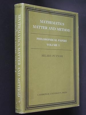 Mathematics, Matter and Method: Philosophical Papers, Volumr 1