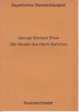 Bild des Verkufers fr George Bernard Shaw. Die Huser des Herrn Sartorius. zum Verkauf von Allguer Online Antiquariat