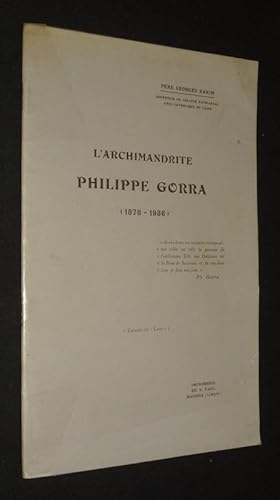 Immagine del venditore per L'Archimandrite Philippe Gorra (1878-1936) venduto da Abraxas-libris