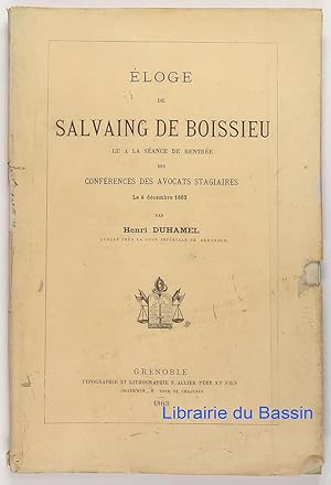 Image du vendeur pour Eloge de Salvaing de Boissieu mis en vente par Librairie du Bassin