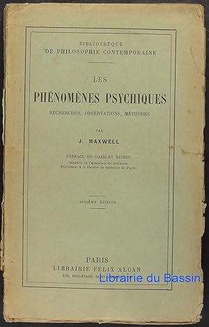 Les phénomènes psychiques Recherches Observations Méthodes