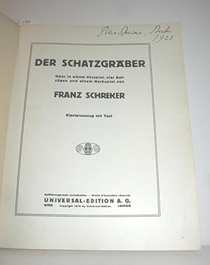 Der Schatzgräber - Oper in einem Vorspiel, vier Aufzügen und einem Nachspiel (Klavierauszug mit T...