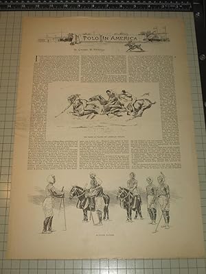 Seller image for 1891 Harper's Weekly Supplement "Polo in America" for sale by rareviewbooks