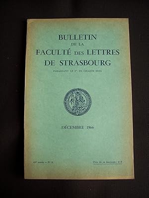 Bulletin de la faculté des lettres de Strasbourg - N°3 Décembre 1966