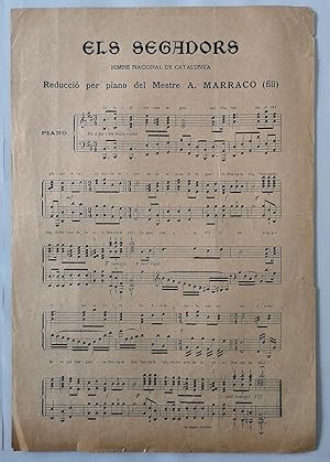 Visca Catalunya. SantaSusana. Máquinas pera cosir, fer mitja y brodar.Partitura de Els Segadors 1897