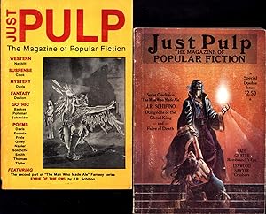 Bild des Verkufers fr Just Pulp / The Magazine of Popular Fiction / Vol. 3, No. 4, and Vol. 4, Nos. 1, 2, & 3 / Winter, 1980, Spring 1981, and the "Special Double" Summer/Fall 1981 zum Verkauf von Cat's Curiosities