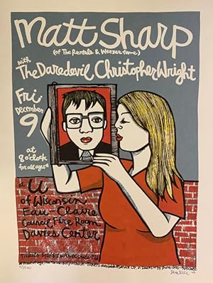 Signed, Limited Edition Poster by Artist Leia Bell: Matt Sharp (of The Rentals & Weezer fame) wit...