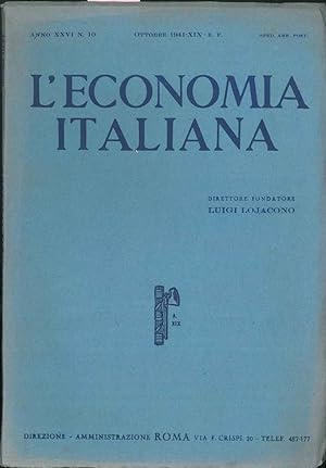L' Economia italiana. Anno XXVI n° 10.