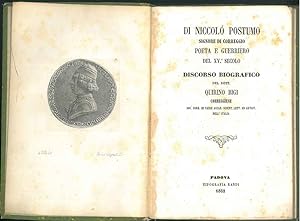 Di Niccolò Postumo signore di Correggio poeta e guerriero del 15. secolo : discorso biografico