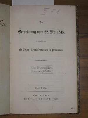 Die preußische Verfassungsfrage. Historisch entwickelt und durch Rückblicke auf den deutschen Bun...