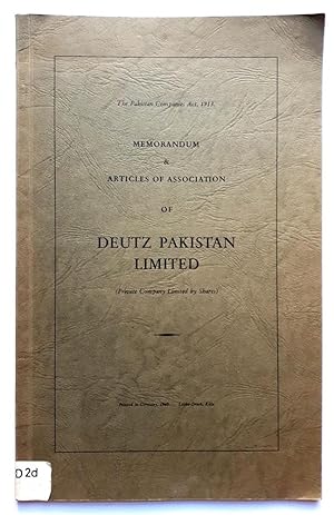 Memorandum & Articles of Association of Deutz Pakistan limited (Private Company Limited by Shares...