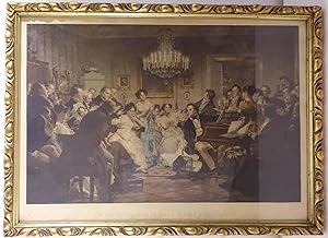 Ein Schubertabend in einem Wiener Bürgerhause. Kolorierte Photogravure v. R. Paulussen nach Juliu...