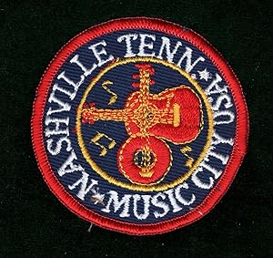 Vintage 'Nashville Tenn - Music City USA' Embroidered Souvenir Patch, Round, 3" Diameter. Circa 1978