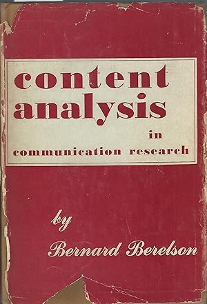 berelson 1952 content analysis in communication research pdf