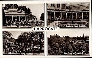 Bild des Verkufers fr Ansichtskarte / Postkarte Harrogate Knaresborough Yorkshire England, Fountain, Hotel, Gardens zum Verkauf von akpool GmbH