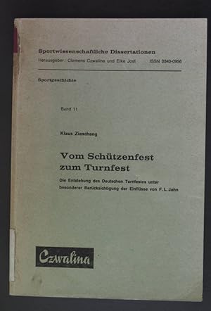 Immagine del venditore per Vom Schtzenfest zum Turnfest. Sportwissenschaftliche Dissertationen ; Bd. 11 : Sportgeschichte venduto da books4less (Versandantiquariat Petra Gros GmbH & Co. KG)