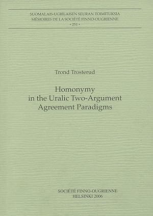Seller image for Homonymy in the Uralic Two-Argument Agreement Paradigms for sale by Joseph Burridge Books
